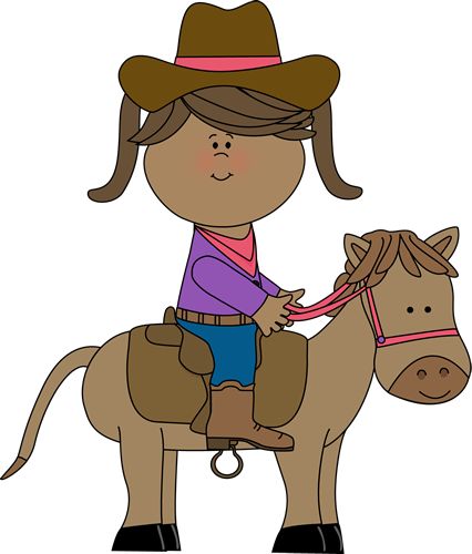 Cowgirl riding a horse from MyCuteGraphics.