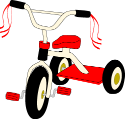 Summer Clip Art, Toy Tricycle Bike Graphic.
