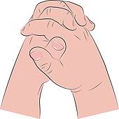 Child's Hands In Prayer Clip Art.