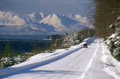 Picture of Snowy Road Chilkat Mountains Juneau Southeast Alaska.
