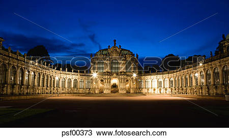 Stock Photo of Germany, Saxony, Dresden, Zwinger Palace with.