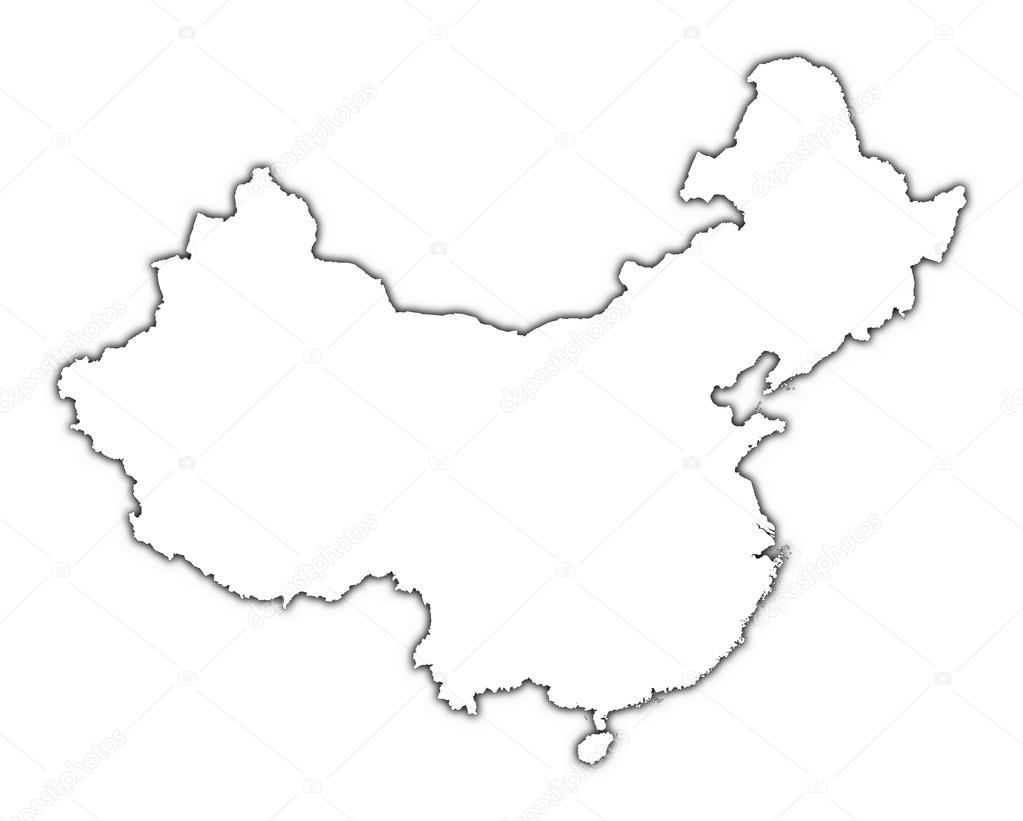 China outline map with shadow — Stock Photo © skvoor #9090282.