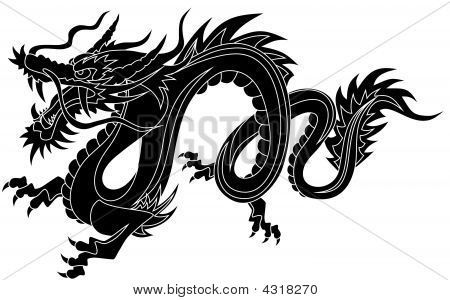 chinese dragon clipart black and white.