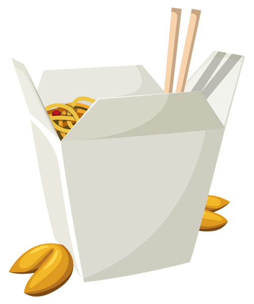 Chinese Food in Box PNG Vector Clipart.