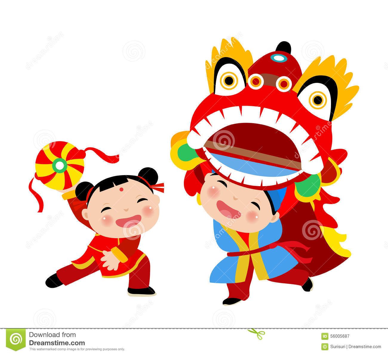 Happy Chinese New Year/Lion Dance Royalty Free Stock Photography.