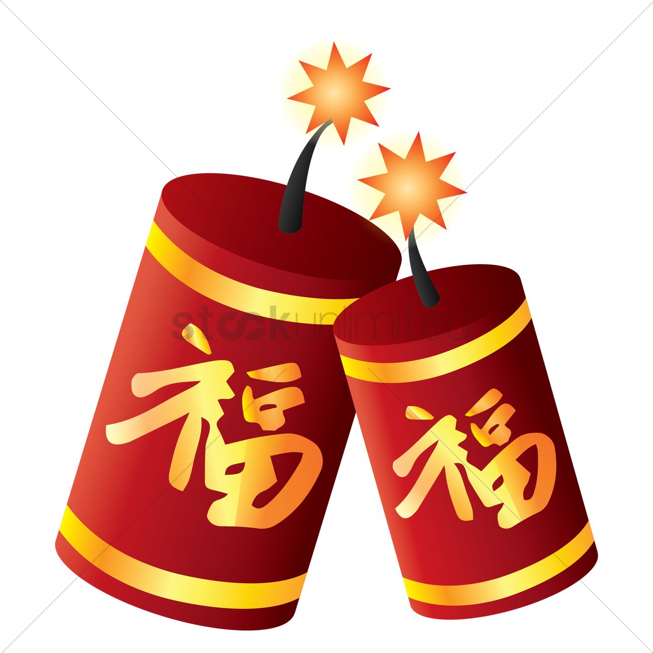 Chinese new year fire crackers Vector Image.