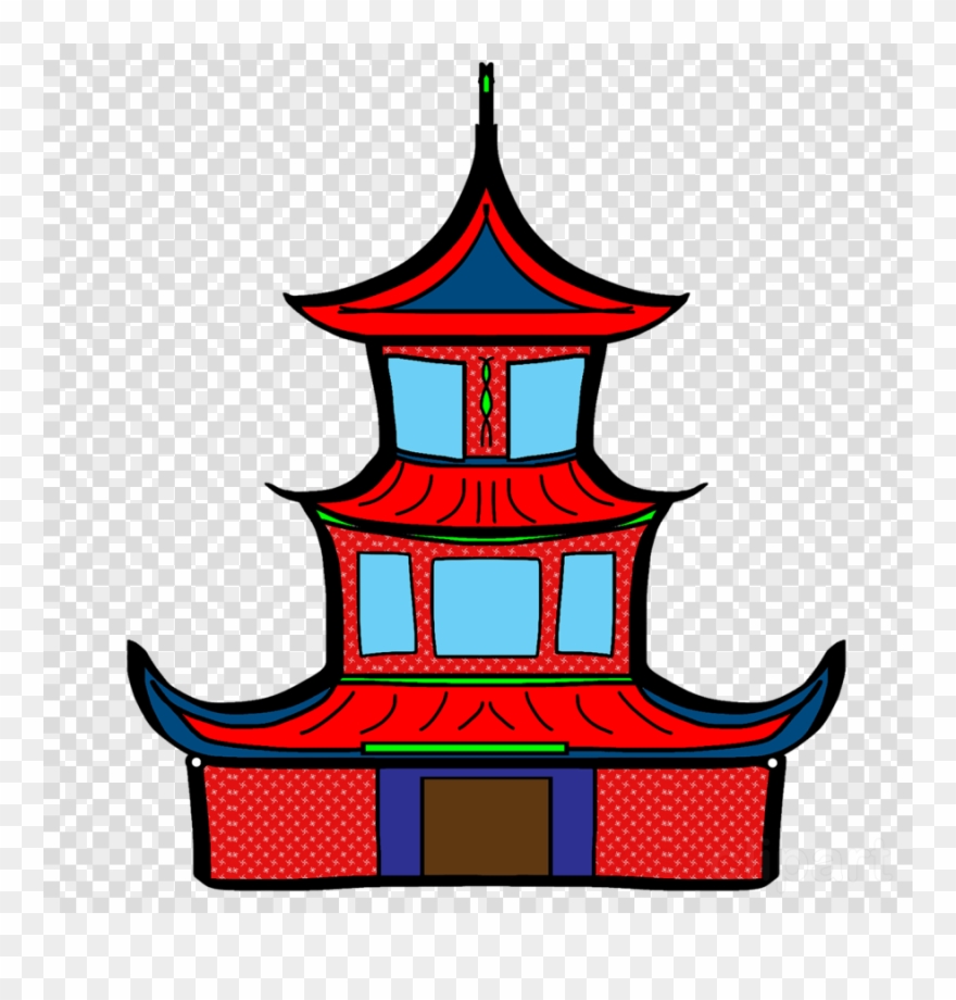 Klenteng Animasi Clipart Chinese Temple Architecture.