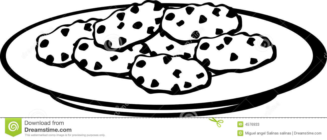 Chocolate chip cookies clipart black and white 3 » Clipart Station.