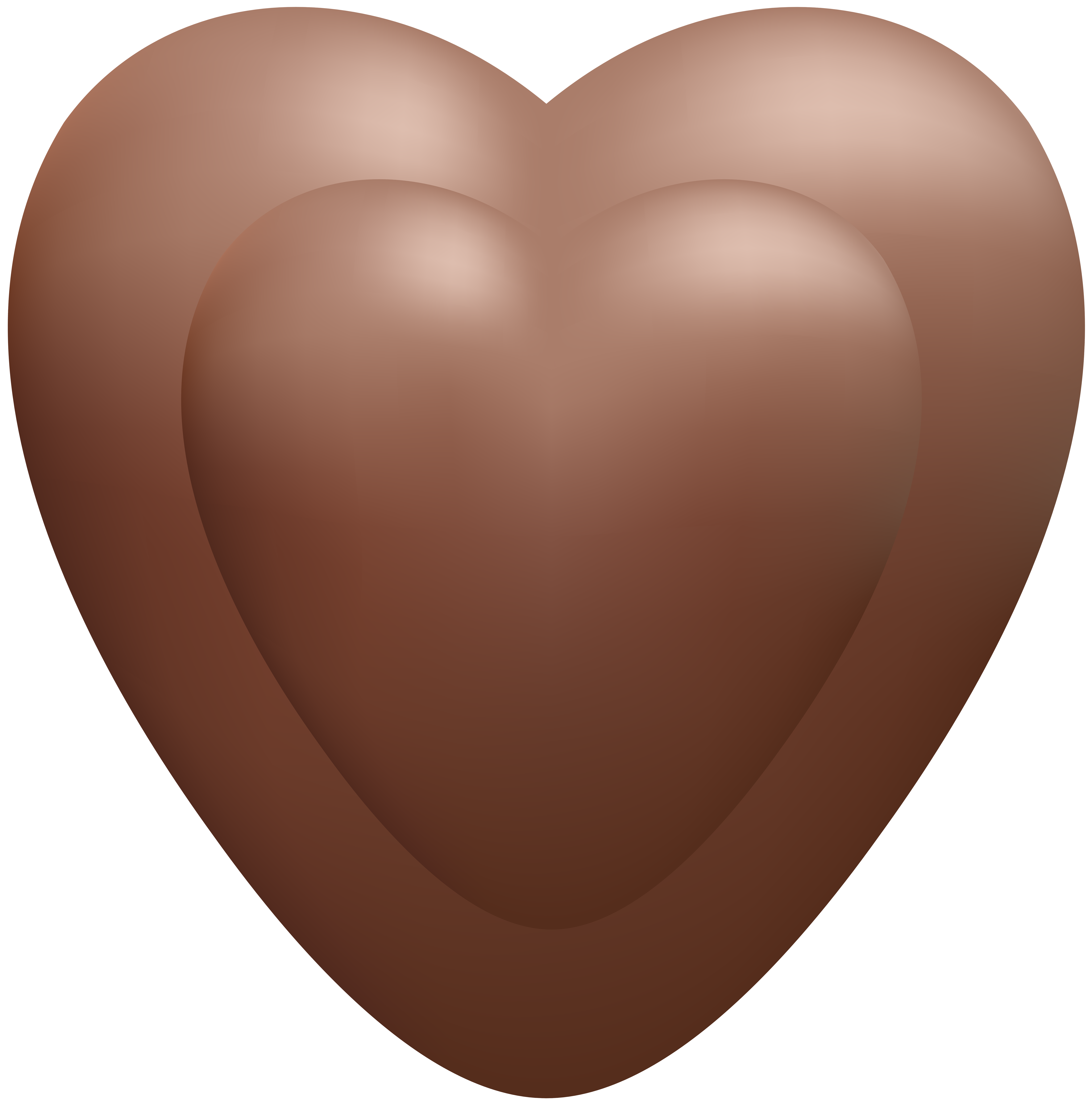 Chocolate Heart Transparent PNG Clip Art Image.