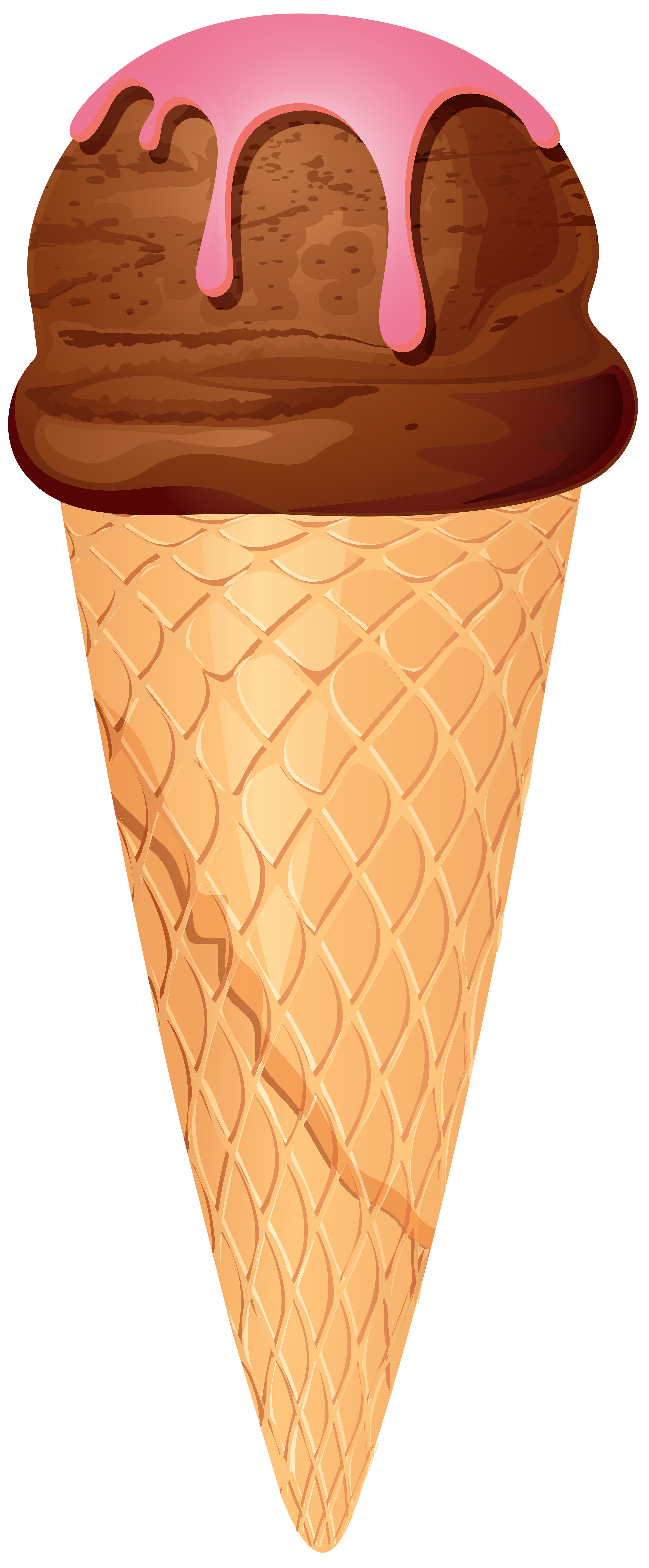 Chocolate Ice Cream Cone PNG Clip Art.
