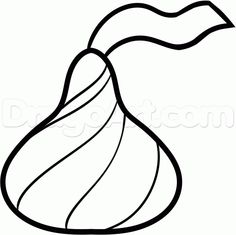 Hershey kiss clipart black and white.
