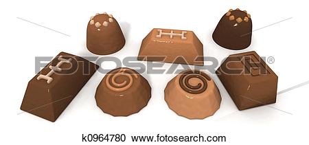 Stock Illustrations of chocolate pralines k0964780.