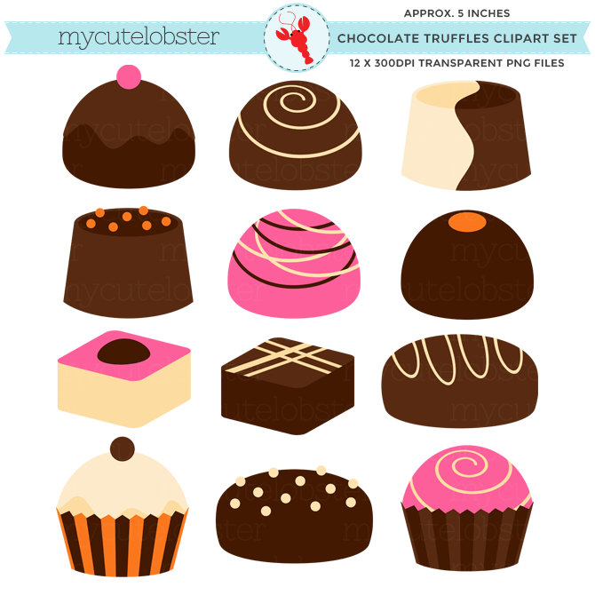 Chocolate Truffles Clipart Set candy by mycutelobsterdesigns.