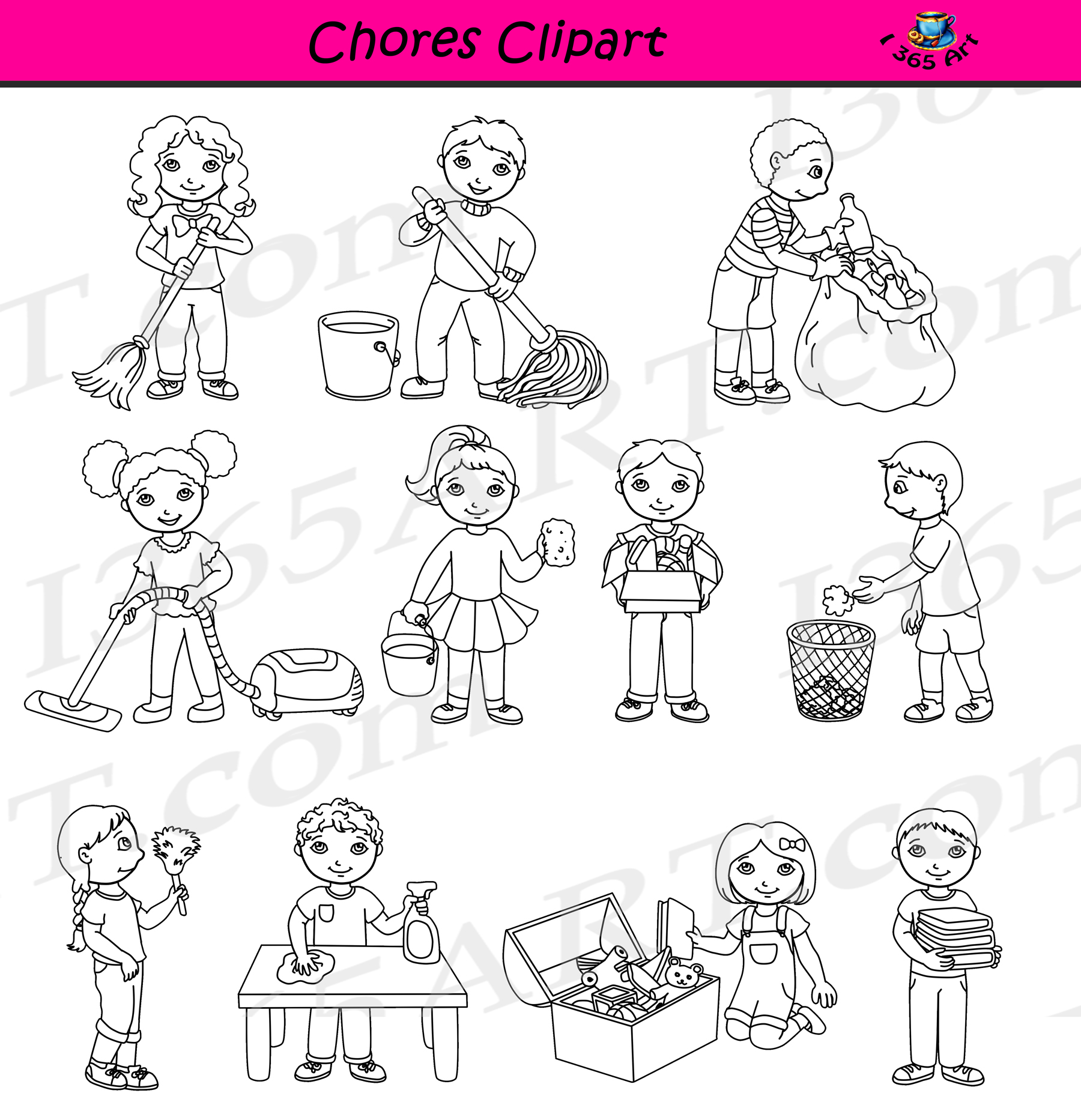 Classroom Chores Clipart.