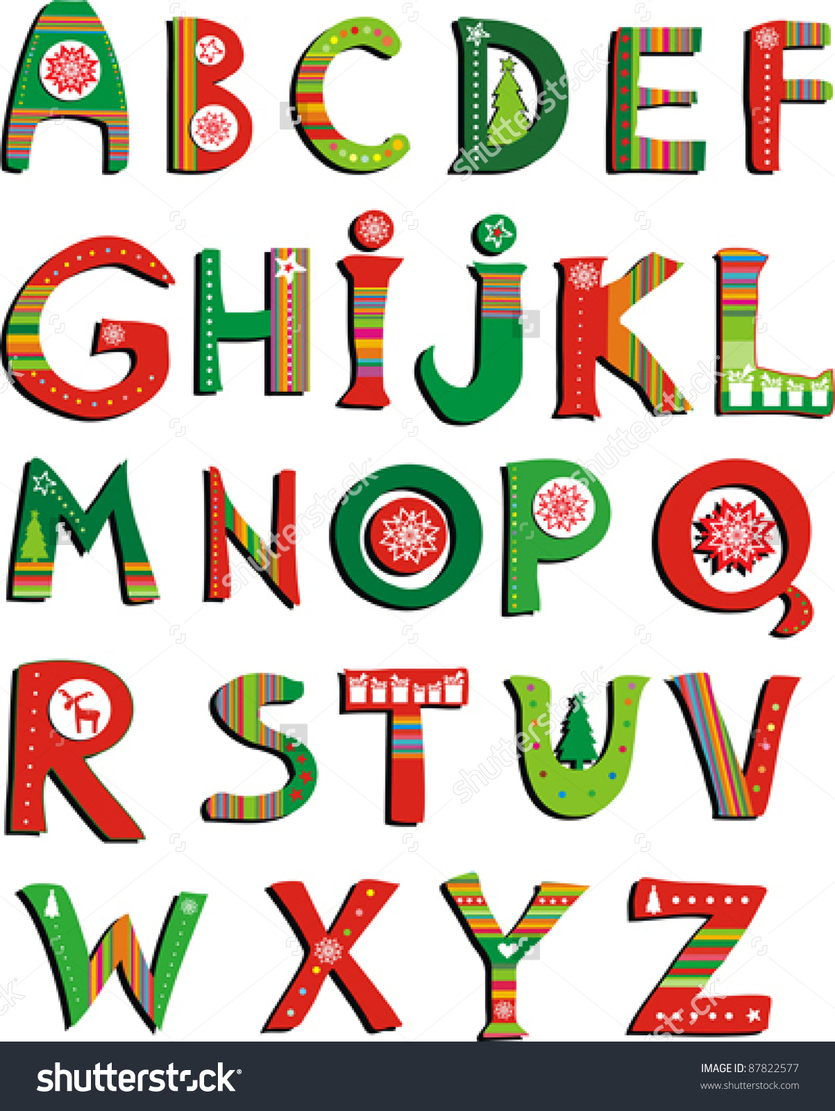 Free Printable Christmas Alphabet Templates Free Printable Templates