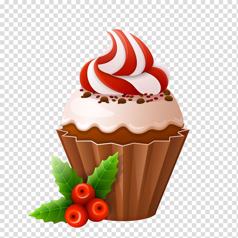 Cupcake illustration, Christmas cake Cupcake Lebkuchen.