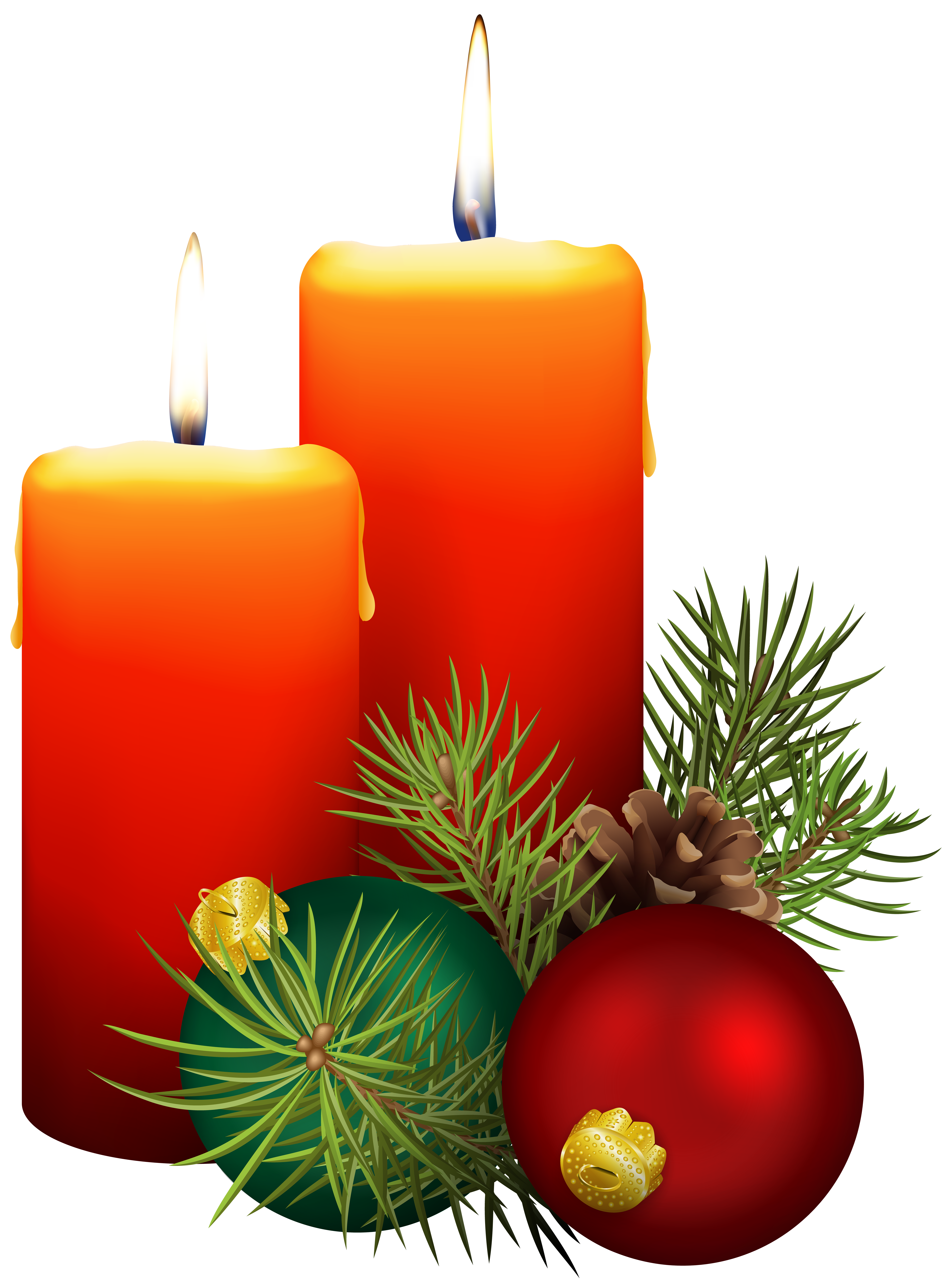 Christmas Candles PNG Clip Art Image.