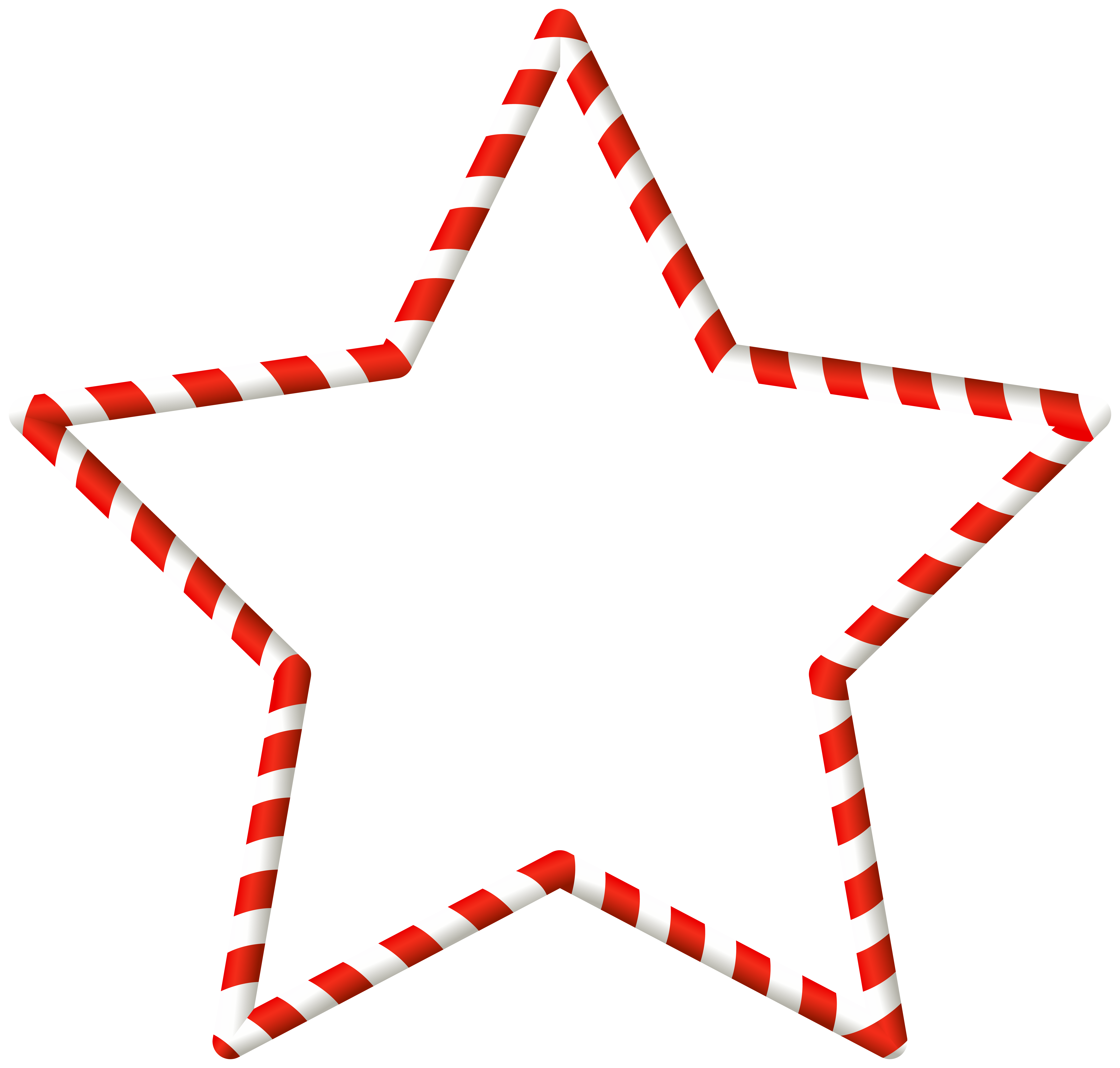 Christmas Candy Cane Star Border Clip Art Image.