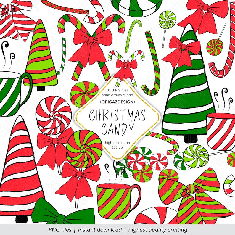Christmas Candy Clipart Christmas Candy Cane Clip art Sweets.