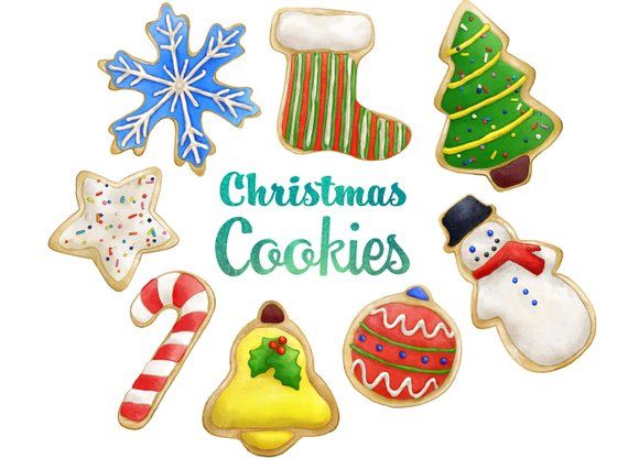 Christmas Cookies Clipart. Instant Digital Download. Sugar.