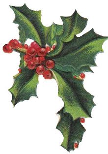 Free Christmas Clipart: Vintage Holly.