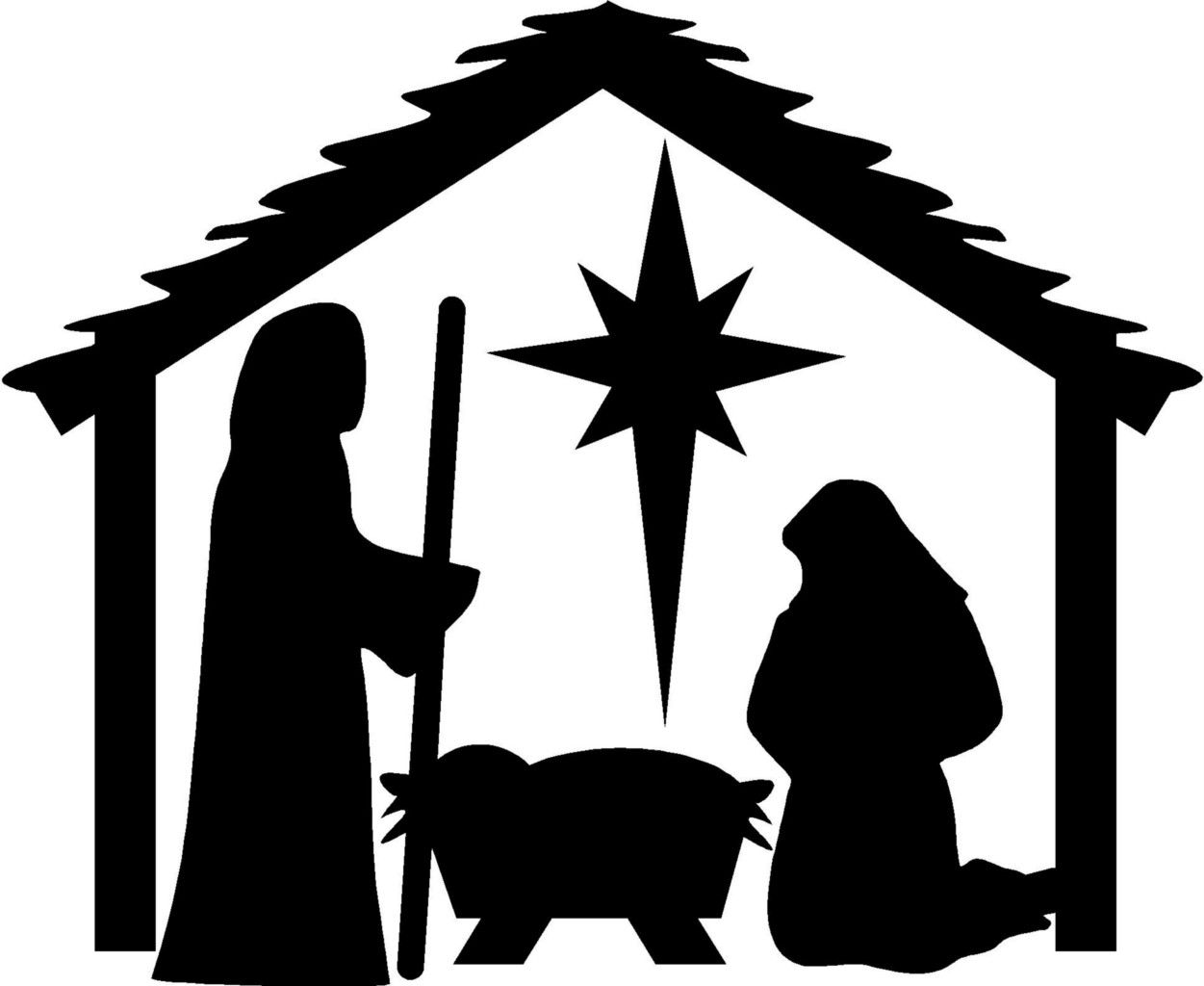 1474 Nativity Scene free clipart.