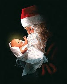 Christmas Clipart Santa And Jesus.