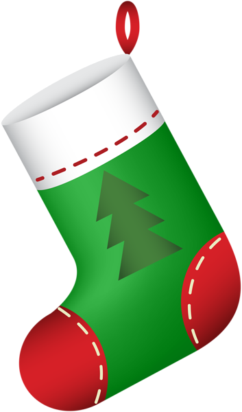 Christmas Stocking Green PNG Clip Art.