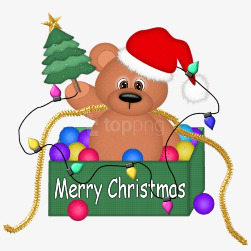 Christmas Bear With Lights Png Clipart.