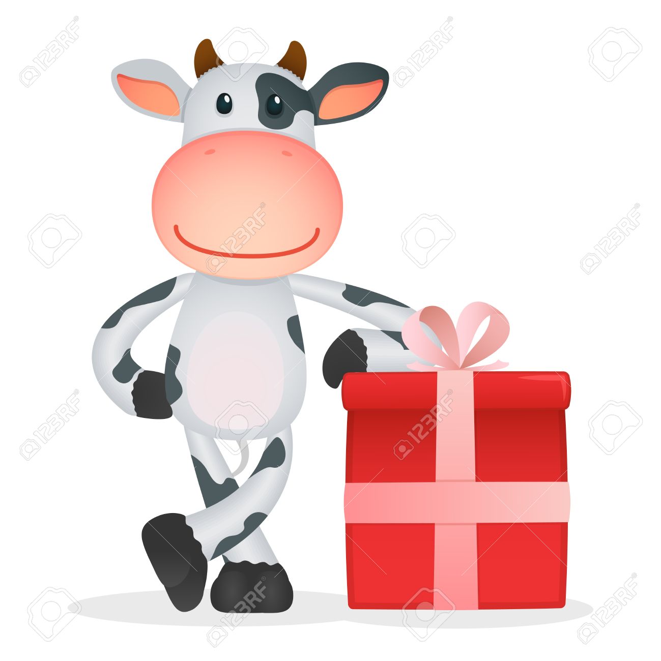Christmas Cow Clipart.