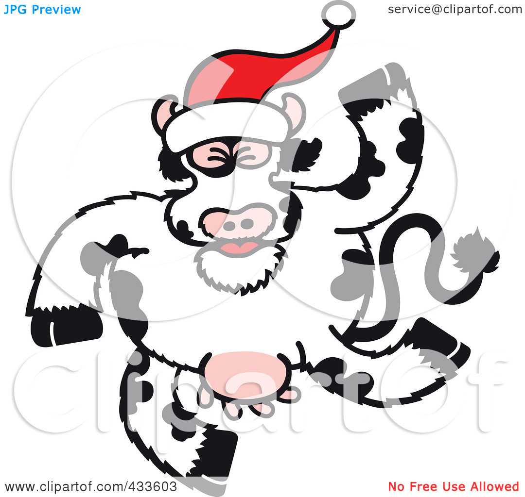 Free Christmas Cow Clipart.