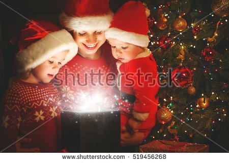 Christmas Eve Mother And Child Clipart.