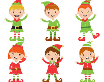 christmas female elves clipart - Clipground