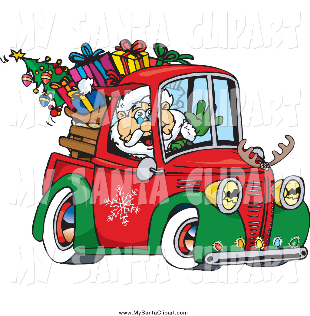 Christmas Fire Engine Clipart.