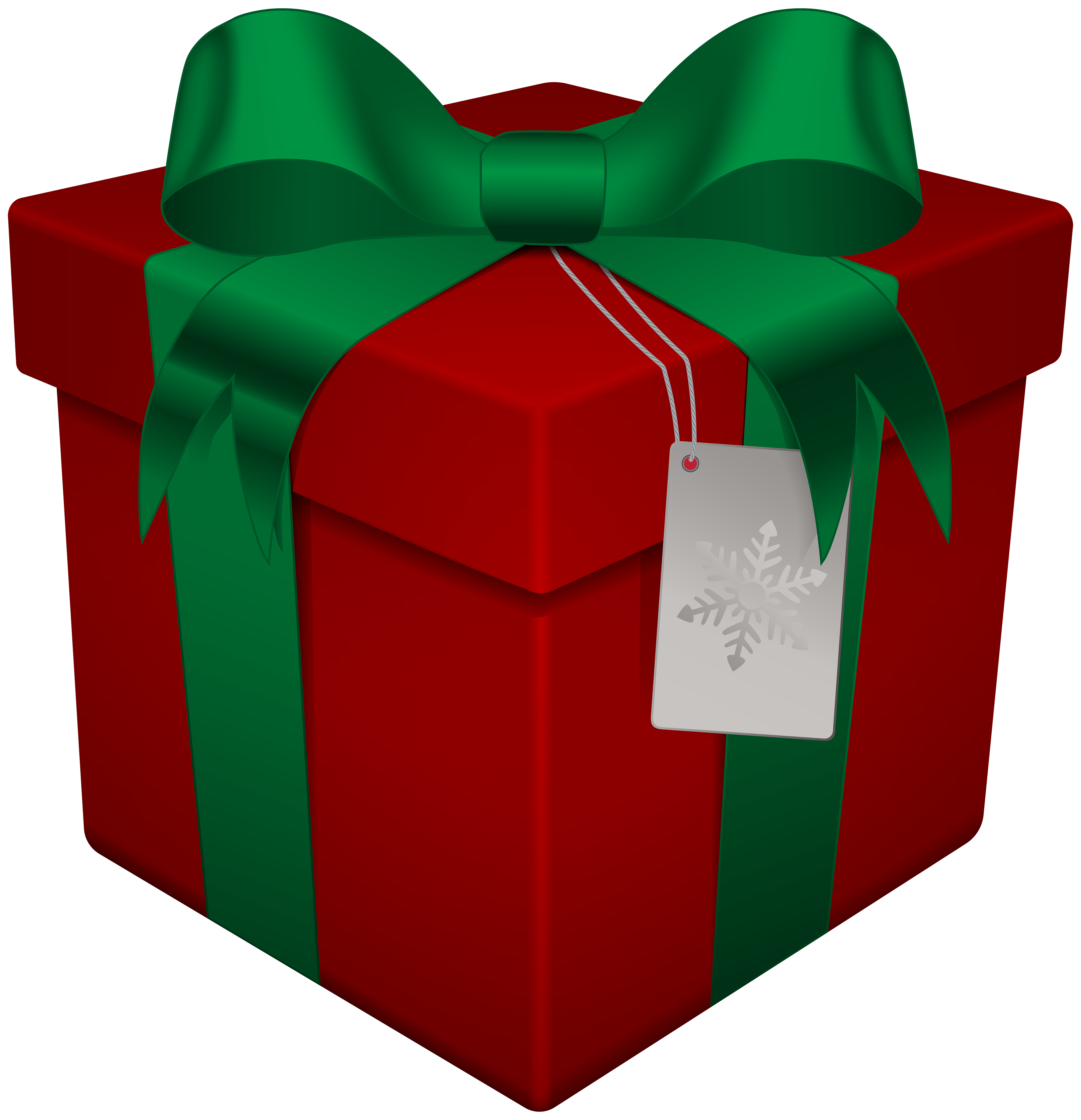 Christmas Gift Box Red Transparent PNG Clip Art.