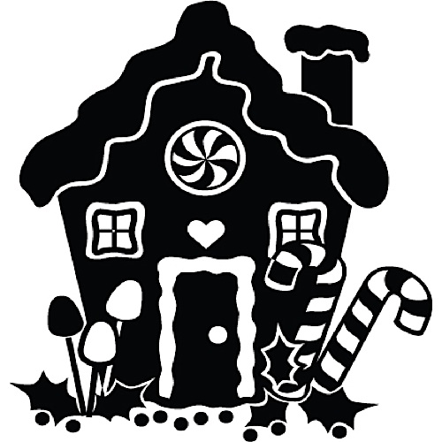 Download christmas gingerbread house clipart black and white 20 ...