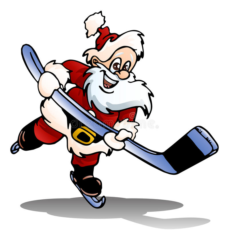 Santa Hockey Stock Illustrations.