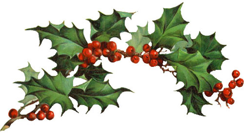 Free Christmas Clipart: Vintage Holly.