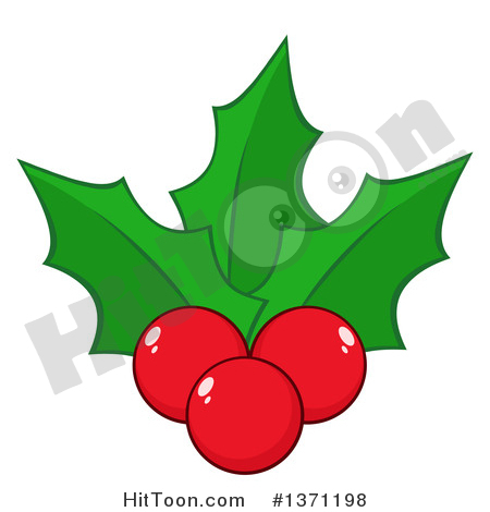 Holly Clipart #1371198: Christmas Holly Leaves and Berries by Hit Toon.