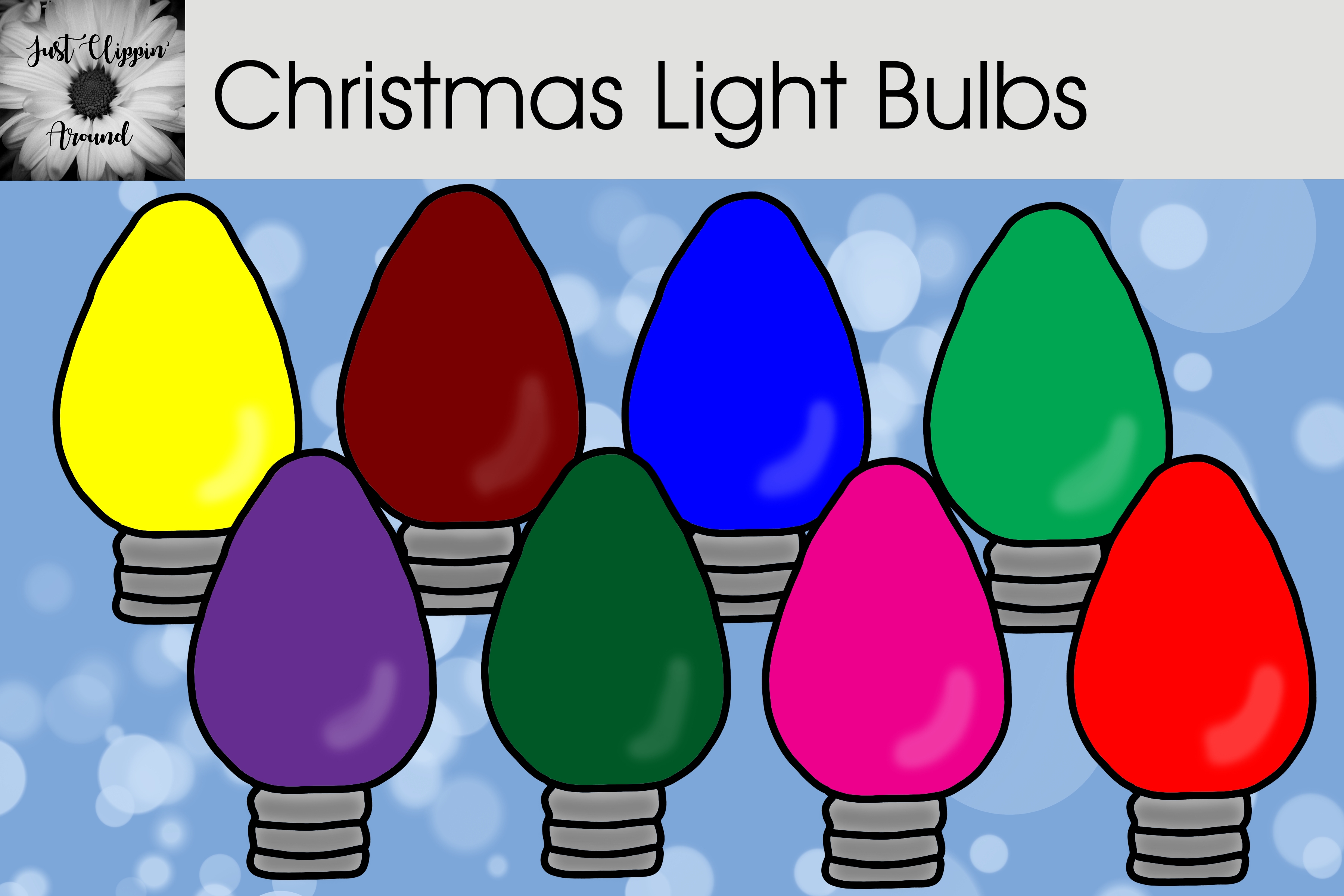 Christmas Light Bulb Clipart.
