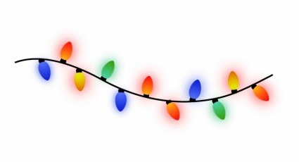 String Of Christmas Lights Clipart Black And White.