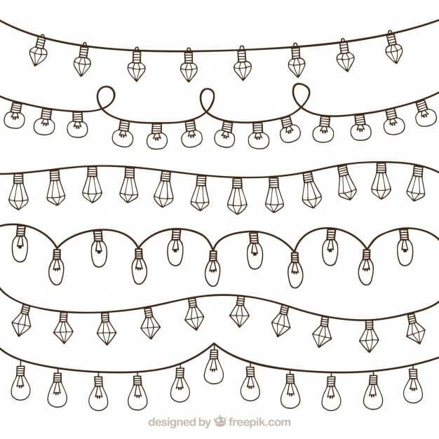 Christmas lights clipart black and white 5 » Clipart Portal.