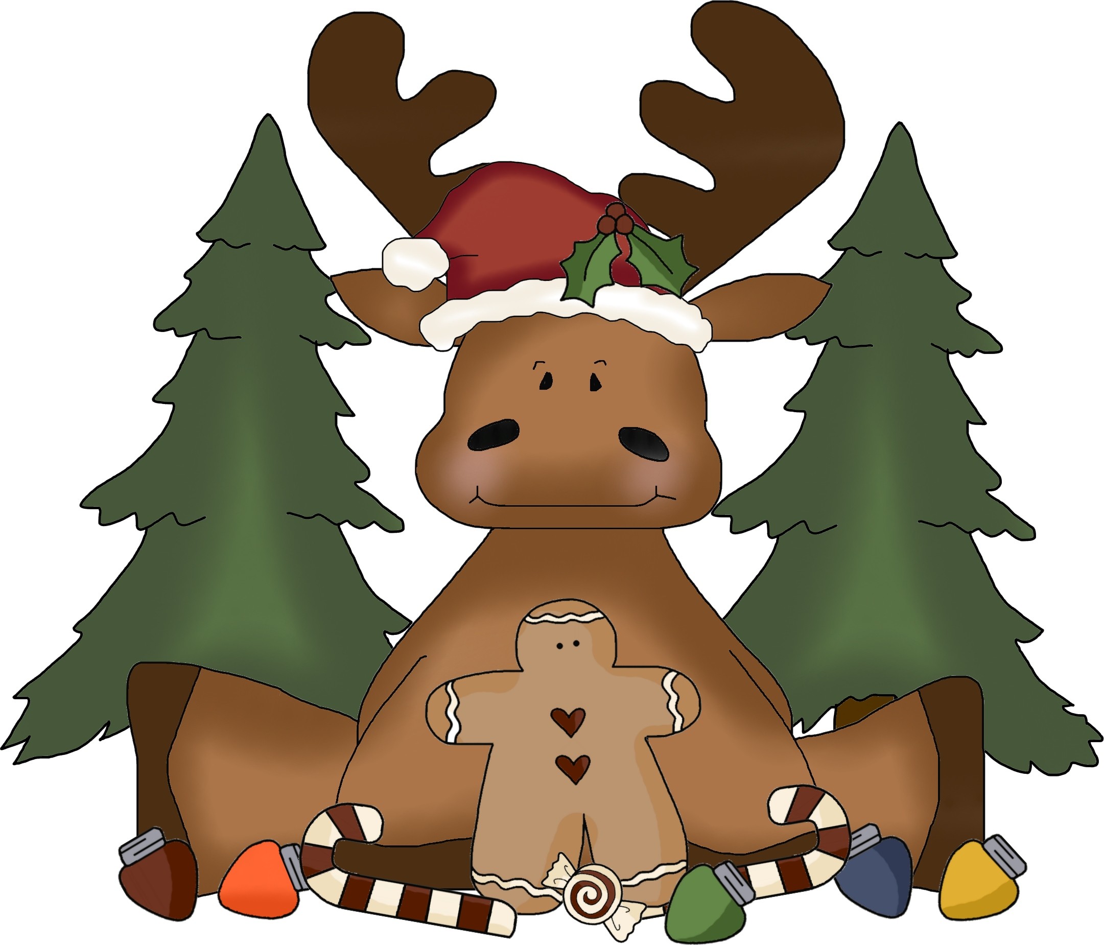 Christmas Moose Clipart.