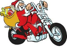Santa on motorcycle.