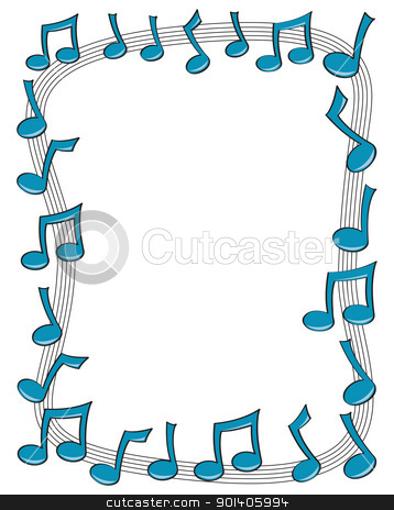 Christmas Music Notes Border Clip Art.