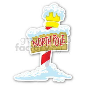 christmas north pole sticker clipart. Royalty.