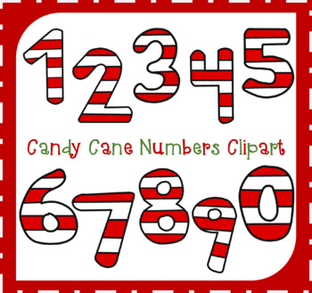 Candy Cane Numbers Clipart / Numbers Clipart / Math Numbers Clipart /  Christmas.