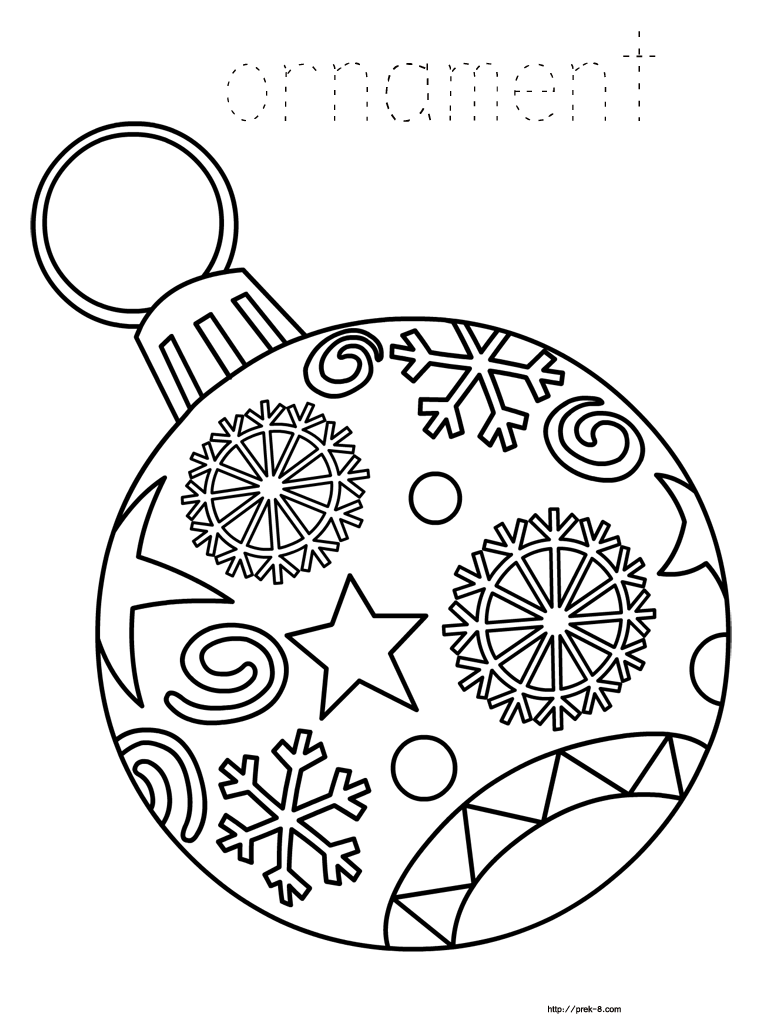 Christmas Ornament Coloring Pages.