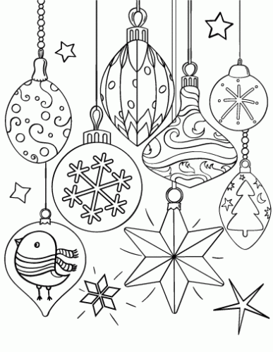 Free Christmas Ornaments Coloring Pages Printable.