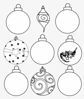 Free Christmas Ornament Outline Clip Art with No Background.